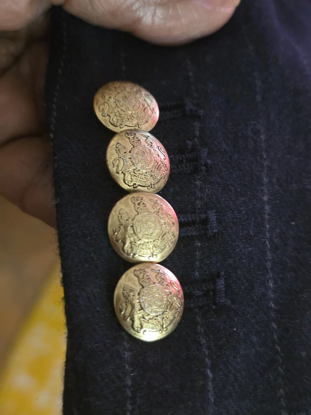 J. Crew Navy Pinstripe Blazer with Gold Buttons
